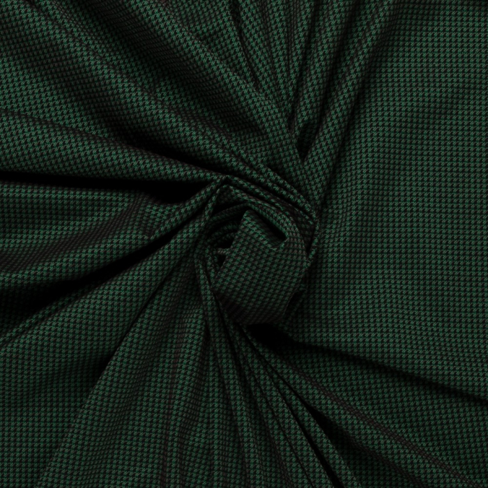 Böttger Stoffenwinkel - groen zwart pied de poule stretch punta di roma stof Italiaans import - 63488