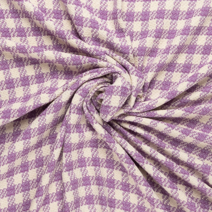Böttger Stoffenwinkel - lila ivoor pied de coque couture bouclé stof - 64362