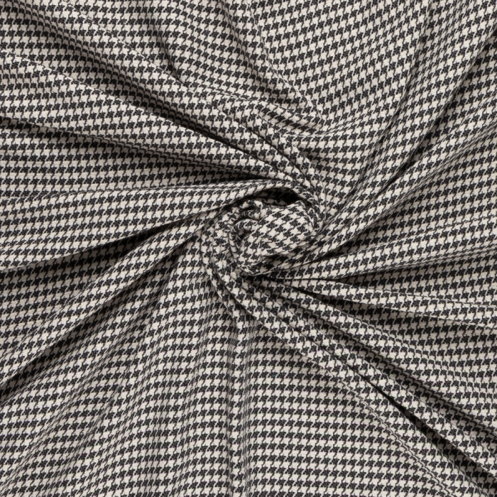 Böttger Stoffenwinkel - zwart ivoor pied de poule couture bouclé stof - 64365