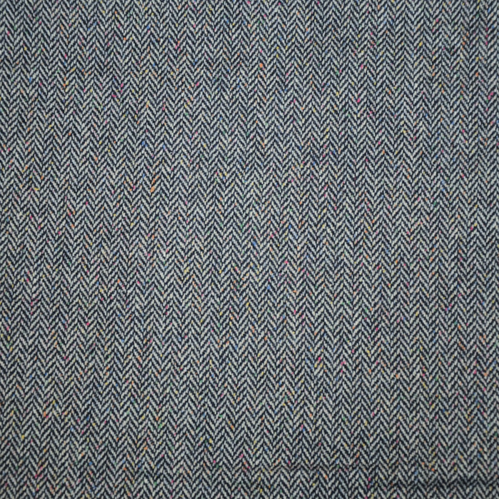 Böttger Stoffenwinkel - blauw VISGRAAT tweed wolmix stof met stretch Italiaans import - 64585