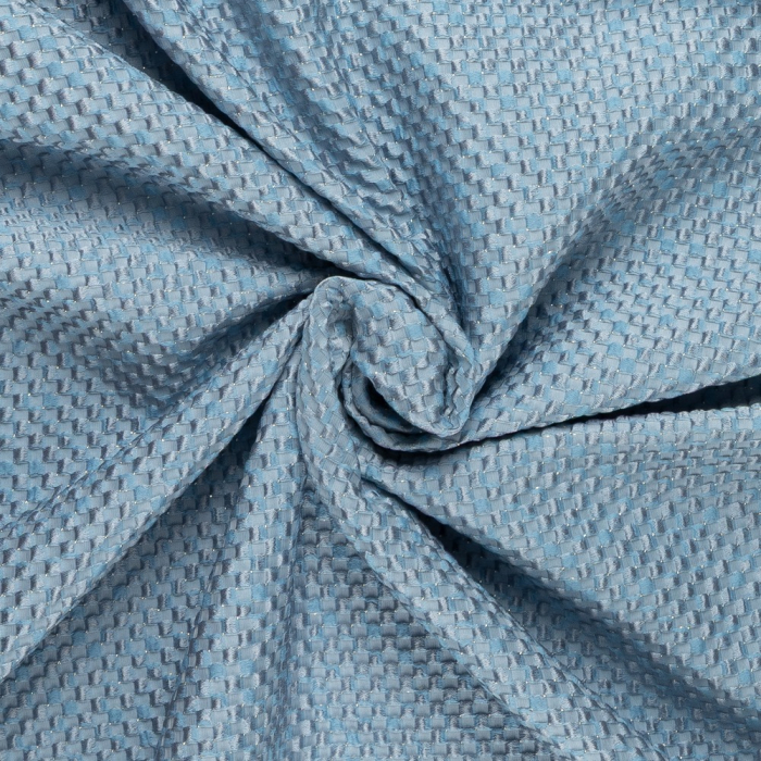 Böttger Stoffenwinkel - blauwe couture jacquard lame Italiaans import - 65706