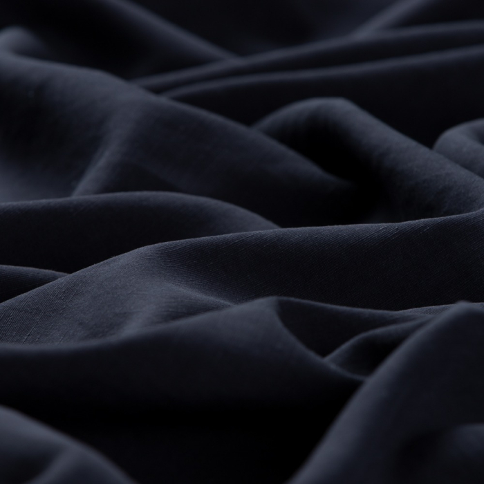 Böttger Stoffenwinkel - donkerblauw linnen viscose stof italiaans import - 65711
