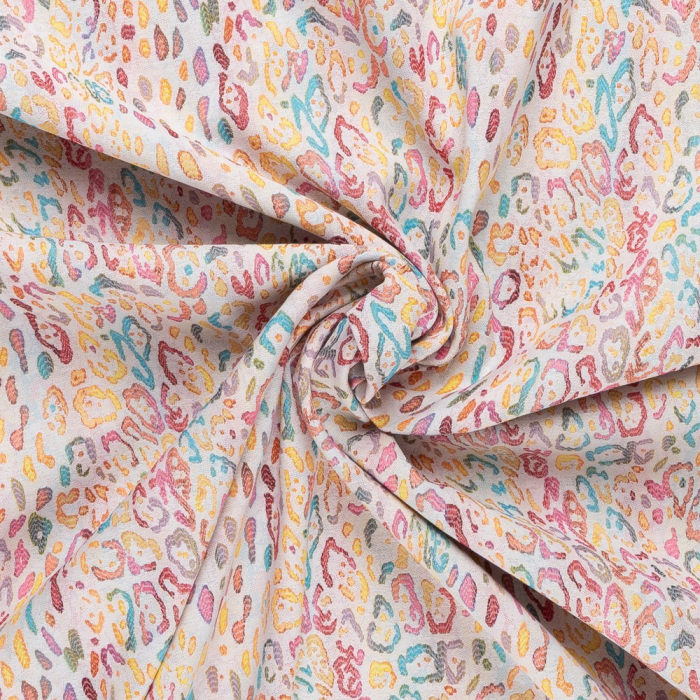 Böttger Stoffenwinkel - ecru stretch jacquard stof Italiaans import met animal patroon - 65714