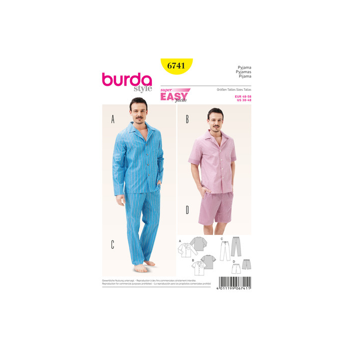 Böttger Stoffenwinkel - pyjama (maat 48-58) Burda 6741 - burda6741