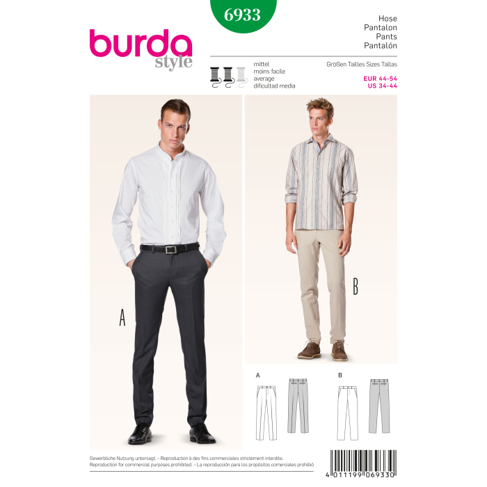 Böttger Stoffenwinkel - pantalon (maat 44-54) Burda 6933 - burda6933