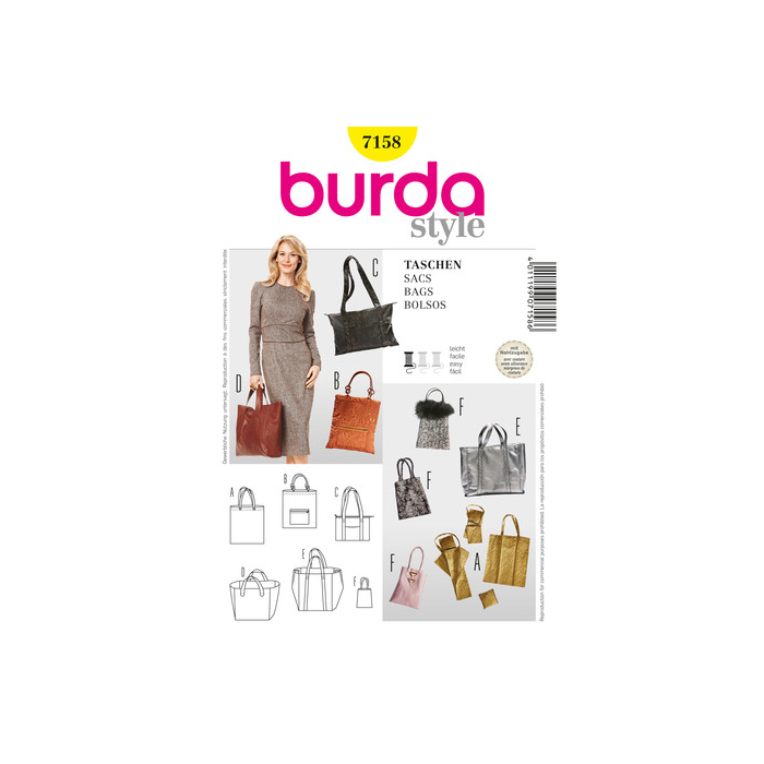 Böttger Stoffenwinkel - tassen, Burda 7158 - Burda7158
