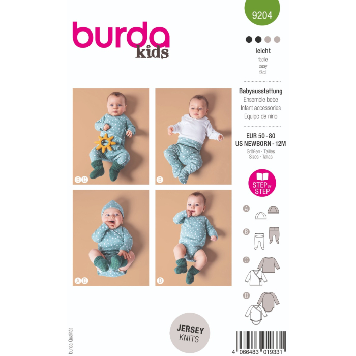 Böttger Stoffenwinkel - babypakje (maat 50-80) Burda 9204 - Burda9204