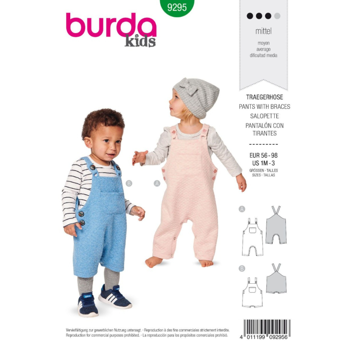 Böttger Stoffenwinkel - tuinbroek (maat 56-98) Burda 9295 - Burda9295