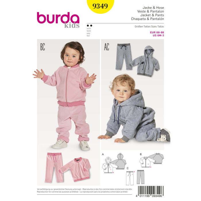 Böttger Stoffenwinkel - jasje en broekje (maat 68-98) Burda 9349 - burda9349