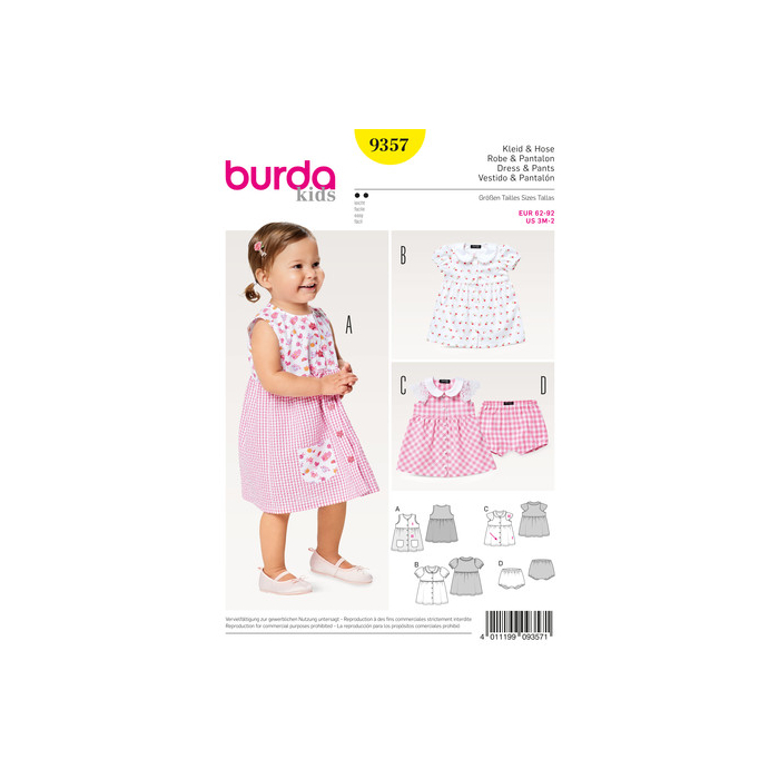 Böttger Stoffenwinkel - jurkje met broekje (maat 62-92) Burda 9357 - burda9357