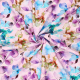 Böttger Stoffenwinkel - roze linnen stof met lila turquoise aquarel bloemen - 62956