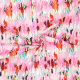 Böttger Stoffenwinkel - wit stretch satijn katoen stof met roze oranje rood abstract dessin - 62850