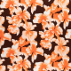 Böttger Stoffenwinkel - bruin stretch poplin katoen met oranje bloemen - 28350