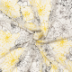 Böttger Stoffenwinkel - room zijde met zwart grijs geel getekende bloemen italiaans import - 53467