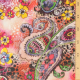 Böttger Stoffenwinkel - roze jacquard stretch met kleurrijk paisley motief Italiaans import - 53632