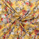 Böttger Stoffenwinkel - geel satijnkatoen met stretch grijs wit rood bloem inkjet print - 54079