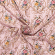 Böttger Stoffenwinkel - roze pastel stretch zijde crepe satijn met goudkleurig en gebloemd barok dessin Italiaans import - 54081