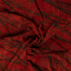 Böttger Stoffenwinkel - steenrood stretch tricot flock print met zwart goud ketting dessin   - LD55684