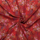 Böttger Stoffenwinkel - steenrood linnen viscose met roze paars bloemdessin digitale print - 57032