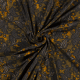 Böttger Stoffenwinkel - stretch tricot grijs okergeel wit paisley dessin met flock print - 57644