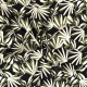 Böttger Stoffenwinkel - zwart katoen viscose blend linnenlook met mos wit abstract bladdessin - 57896