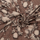 Böttger Stoffenwinkel - zwart wit oranje beige viscose met grafisch bloem dessin  - 58828