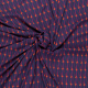 Böttger Stoffenwinkel - blauw viscose met cerise oranje grafisch dessin italiaans import - 58852