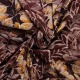 Böttger Stoffenwinkel - zwart bruin stretch katoen met bruin grijs oker bladeren digitale print - 59338
