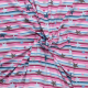Böttger Stoffenwinkel - french terry met roze blauw grijs streep en sterren print bedrukt - 59692