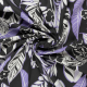 Böttger Stoffenwinkel - stretch satijnkatoen met lila off white zwart bladeren dessin bedrukt - 59702
