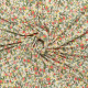 Böttger Stoffenwinkel - olijf groen stretch tricot stof met rood geel ecru fantasie cirkel dessin - 59742