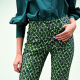 Böttger Stoffenwinkel - Fashion Trends stretch satijnkatoen met groen zwart lime blauw fantasie dessin  - 59830