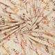 Böttger Stoffenwinkel - beige linnen jersey met roze oranje oker eucalyptus bladdessin - 59892
