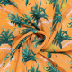 Böttger Stoffenwinkel - oranje cupro viscose met groen wit blad dessin - JS60007