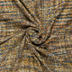 okergeel blauw camel couture bouclé stof Italiaans import