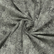 zwart satijn katoen stof met stretch met off-white abstract grafisch dessin