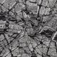 Böttger Stoffenwinkel - zwart cool viscose stof met kaart van Parijs dessin Italiaans import - 61702