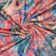 Böttger Stoffenwinkel - imitatiebont stof met roze aqua fantasie pauwenveren dessin bedrukt - 61938