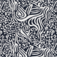 Böttger Stoffenwinkel - donker blauw wit abstract animal dessin linnen viscose mix stof - 62046