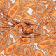 Böttger Stoffenwinkel - wit stretch tricot stof met oranje paisley dessin - LD62236