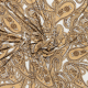 Böttger Stoffenwinkel - wit stretch tricot stof met beige bruin paisley dessin - LD62237