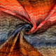 Böttger Stoffenwinkel - rood geel blauw viscose satijn stof met zig-zag dessin - 63412