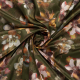 Böttger Stoffenwinkel - khaki viscose satijn met bruin, oker, rood abstract gebloemd motief bedrukt stof - 65213
