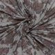 Grijs linnen tricot stof met aubergine bruin vintage bloemdessin