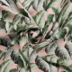 Böttger Stoffenwinkel - Roze half linnen stof met groene palmbladen Italiaans import - 65784