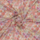Böttger Stoffenwinkel - groen cool viscose stof Italiaans import met rood paars waaier dessin - 65945