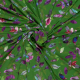 Böttger Stoffenwinkel - gras groen cool viscose stof met paars fuchsia rood blad dessin Italiaans import - 66049