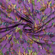 paars viscose satijn stof met multicolor fantasie hert