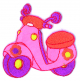 Böttger Stoffenwinkel - strijk embleem pink scooter - 013.8648V9