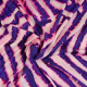 Böttger Stoffenwinkel - zacht roze viscose linnenlook stof met paars fantasie zig zag dessin - 62809